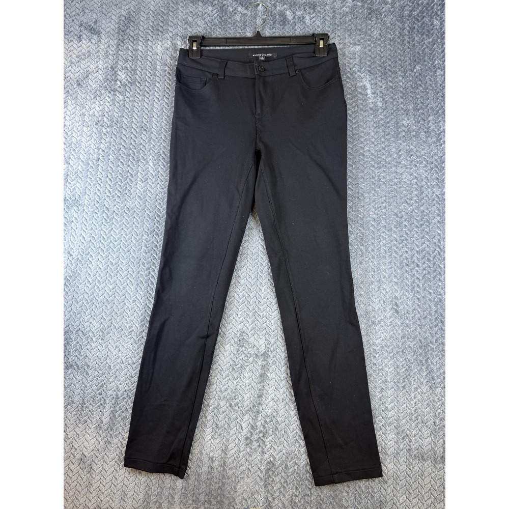 Andrew Marc Chino Pants Womens 4 Black Stretch Mid Rise Straight Leg Streetwear